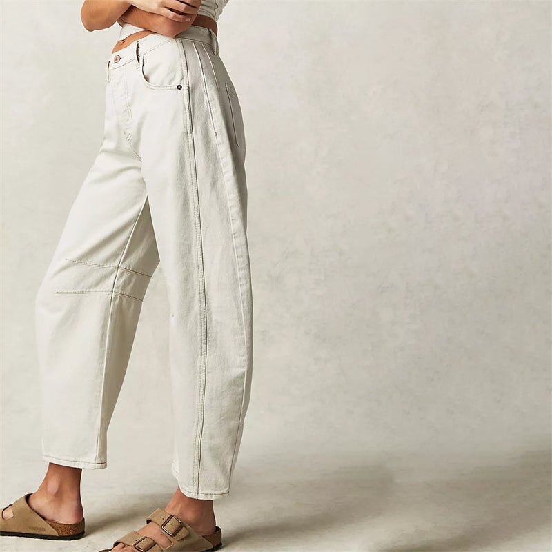 Damen High-Waist Barrel-Leg Relaxed-Fit Jeans