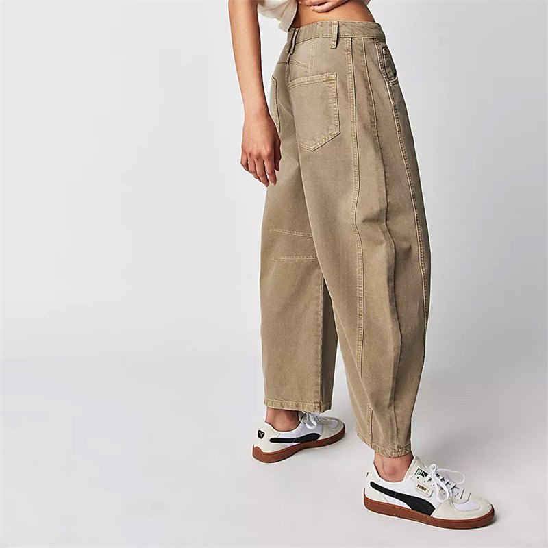 Damen High-Waist Barrel-Leg Relaxed-Fit Jeans
