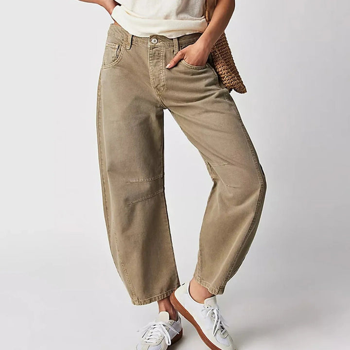 Damen High-Waist Barrel-Leg Relaxed-Fit Jeans