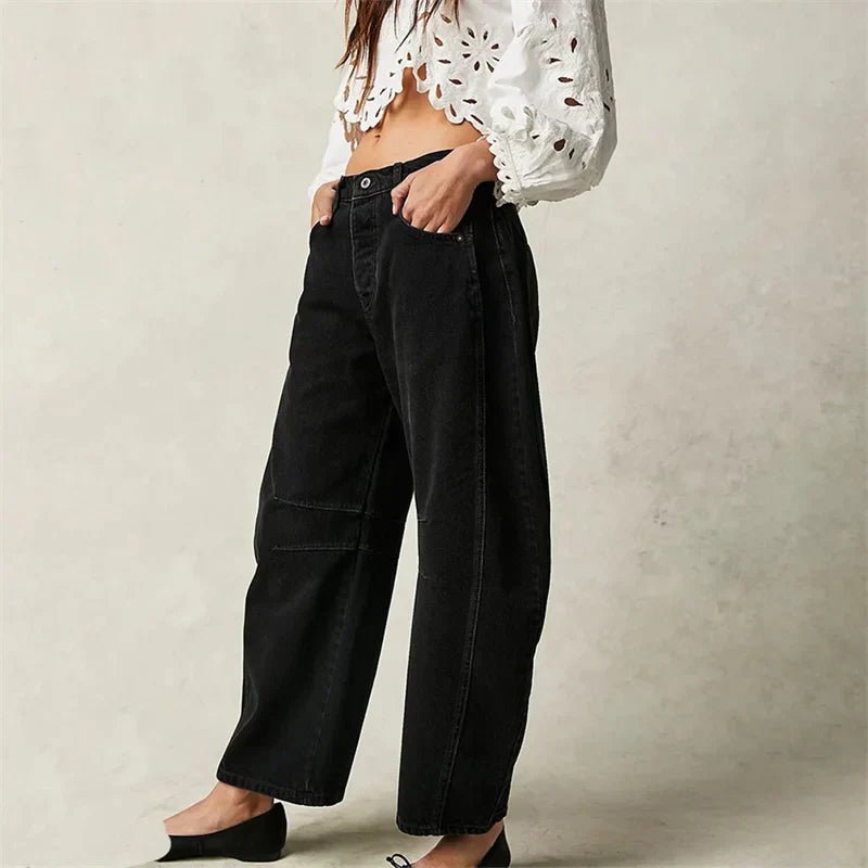 Damen High-Waist Barrel-Leg Relaxed-Fit Jeans