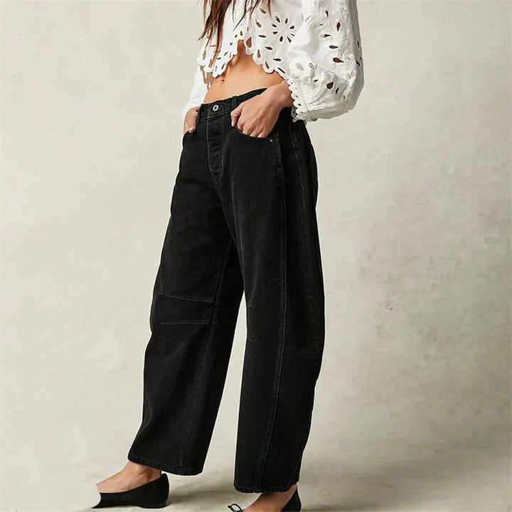 Damen High-Waist Barrel-Leg Relaxed-Fit Jeans