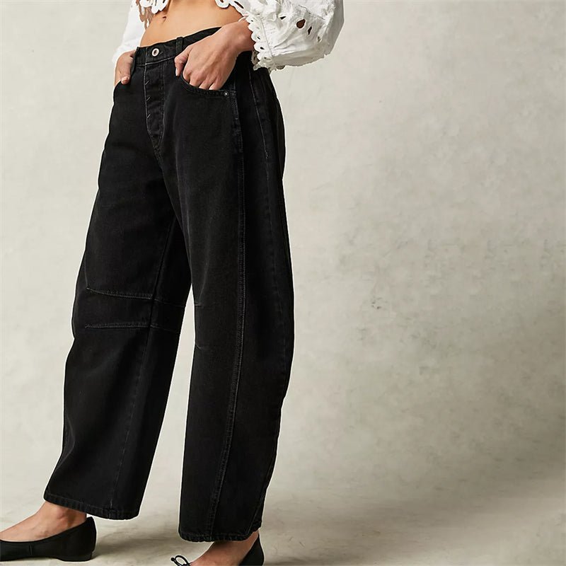 Damen High-Waist Barrel-Leg Relaxed-Fit Jeans