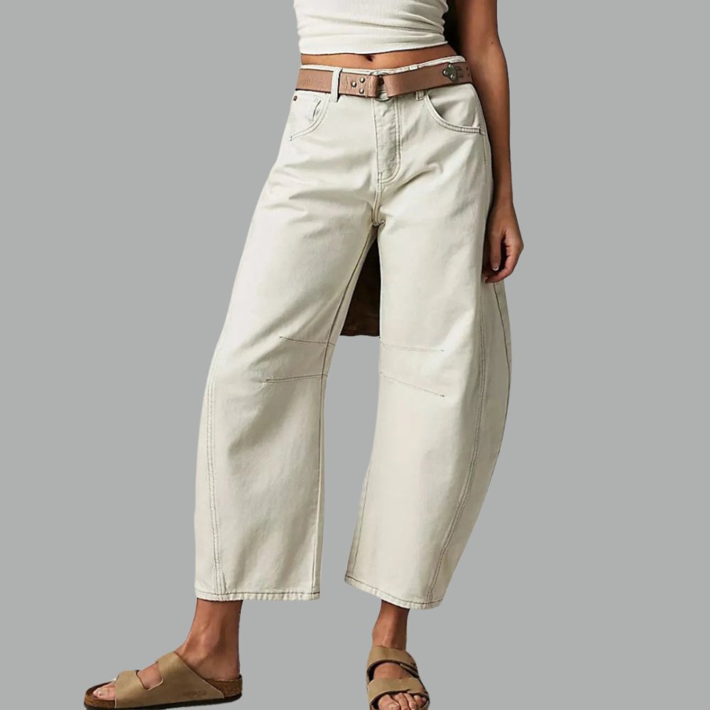 Damen High-Waist Barrel-Leg Relaxed-Fit Jeans