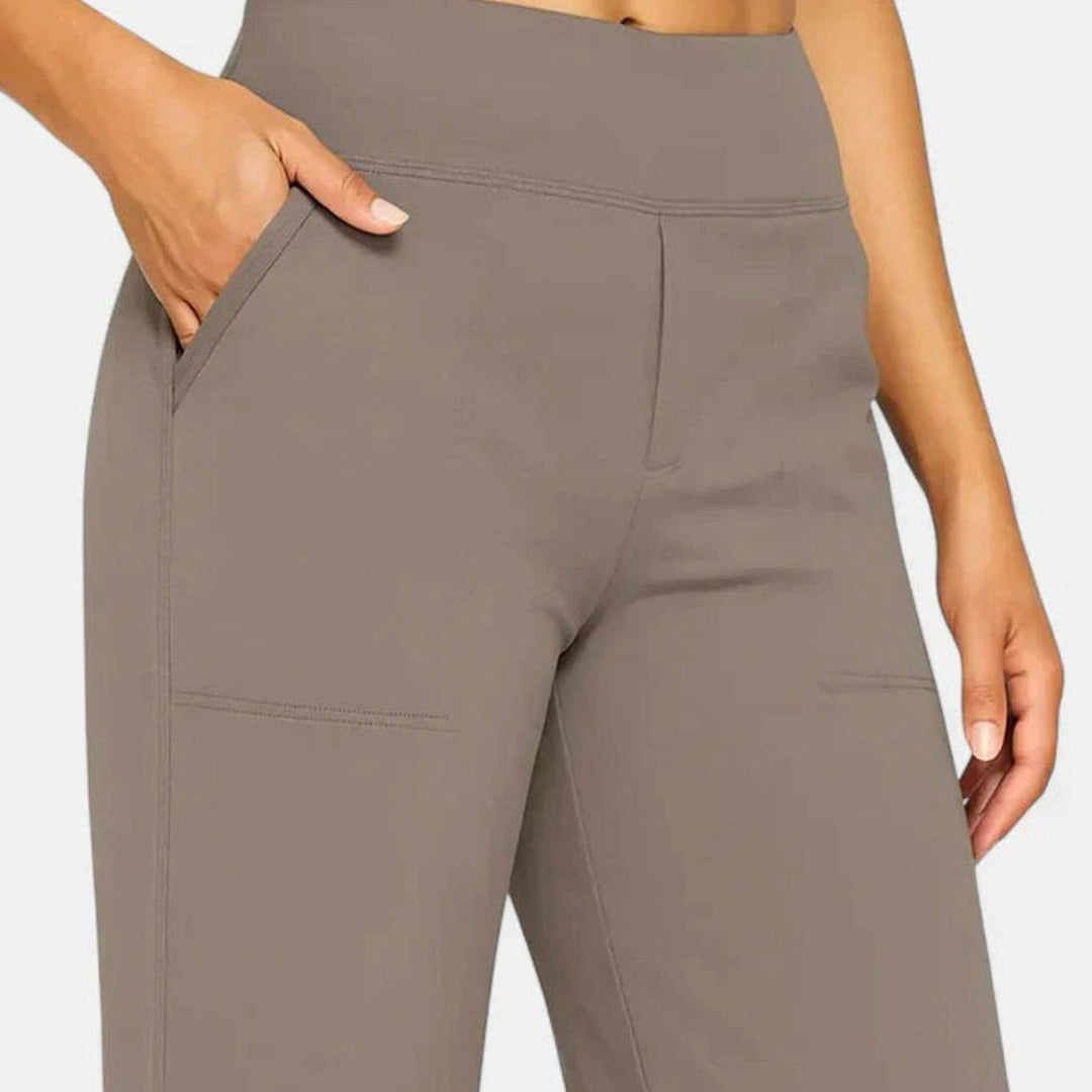 Damen Highwaist Weite Lounge-Hose mit Stretchbund