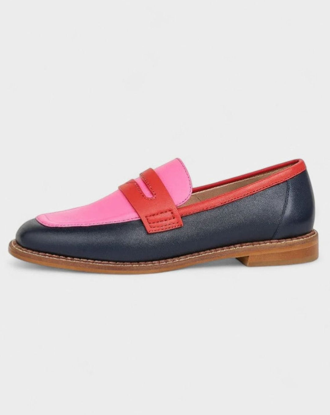 Damen Klassische Slip-On Penny-Loafers mit Rundkappe