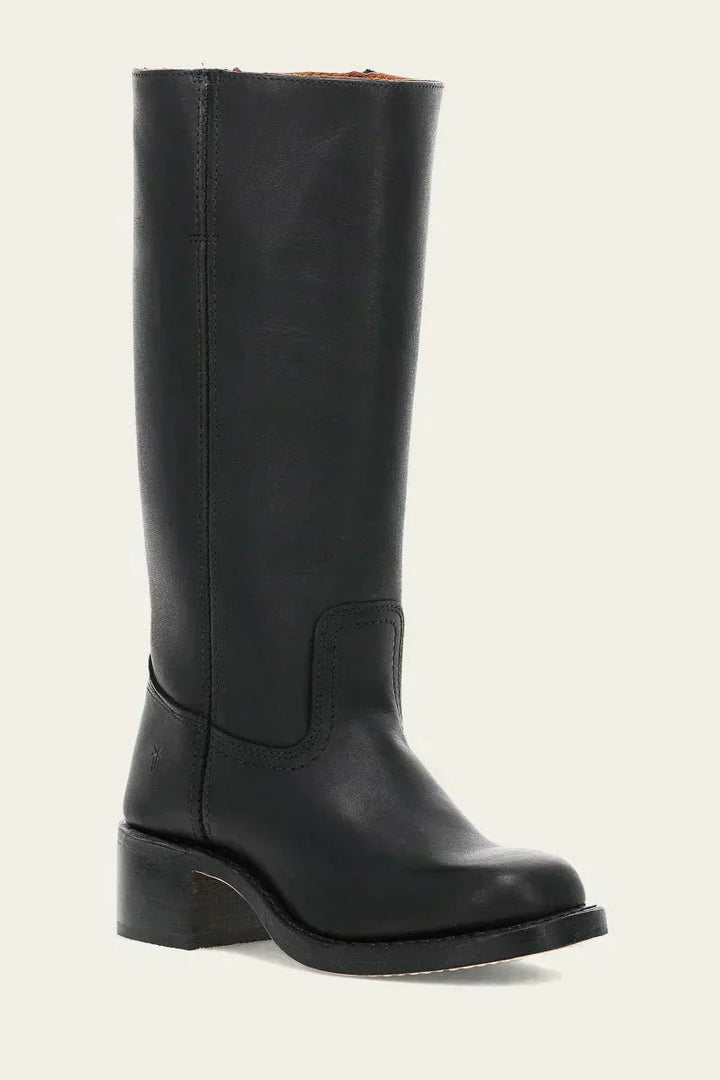 Damen Kniehöhe Leder Stiefel Blockabsatz