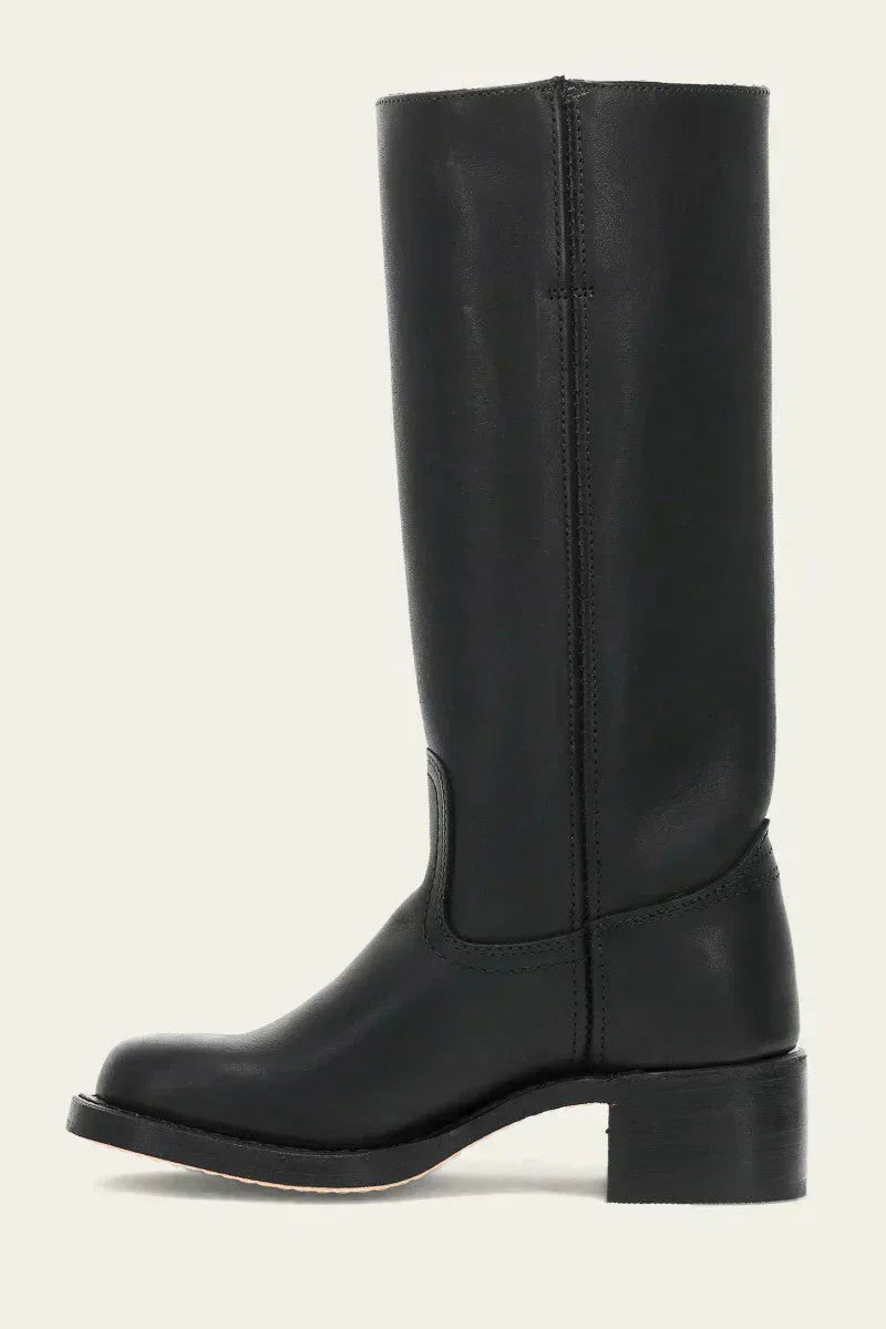 Damen Kniehöhe Leder Stiefel Blockabsatz