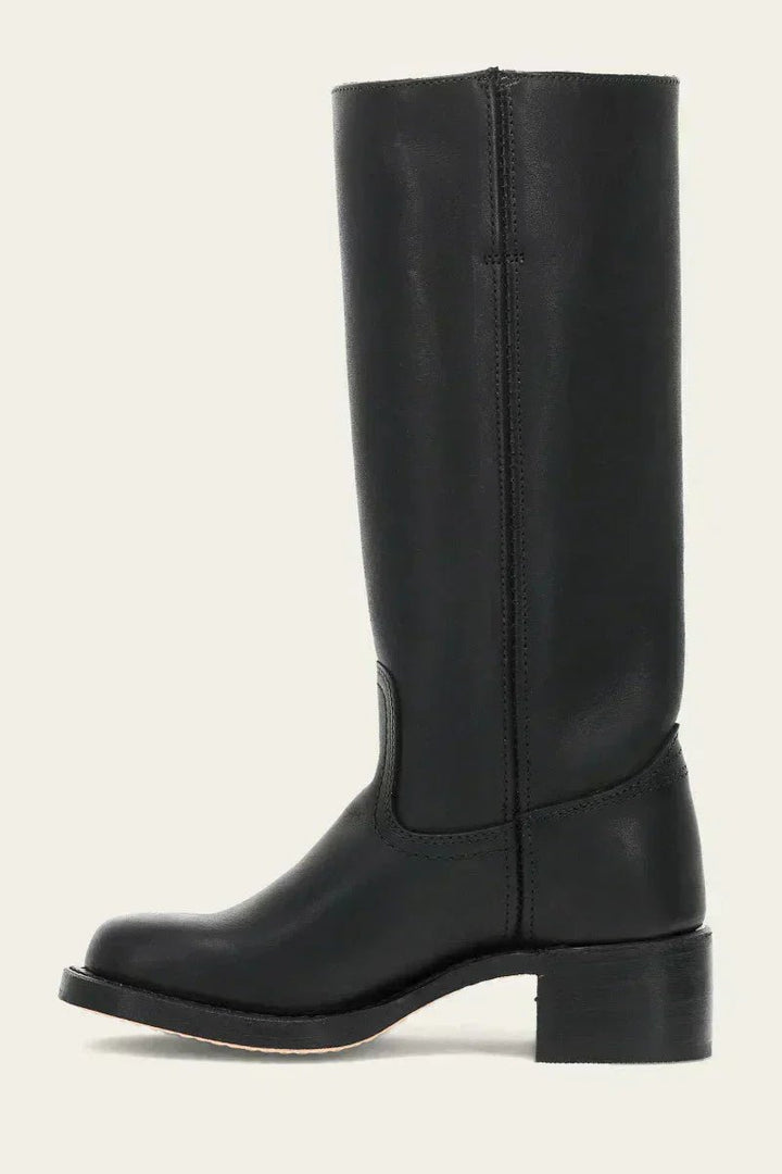 Damen Kniehöhe Leder Stiefel Blockabsatz