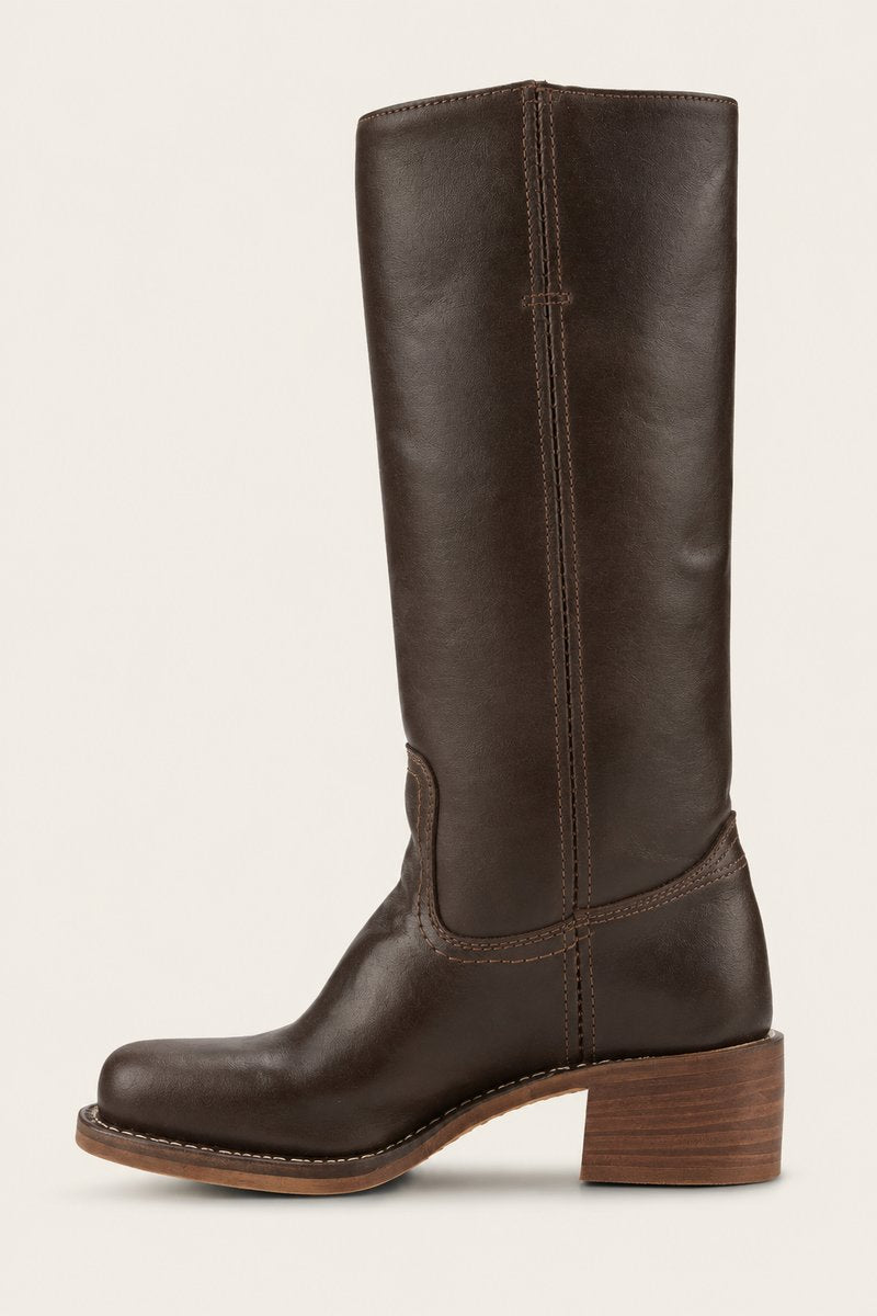 Damen Kniehöhe Leder Stiefel Blockabsatz