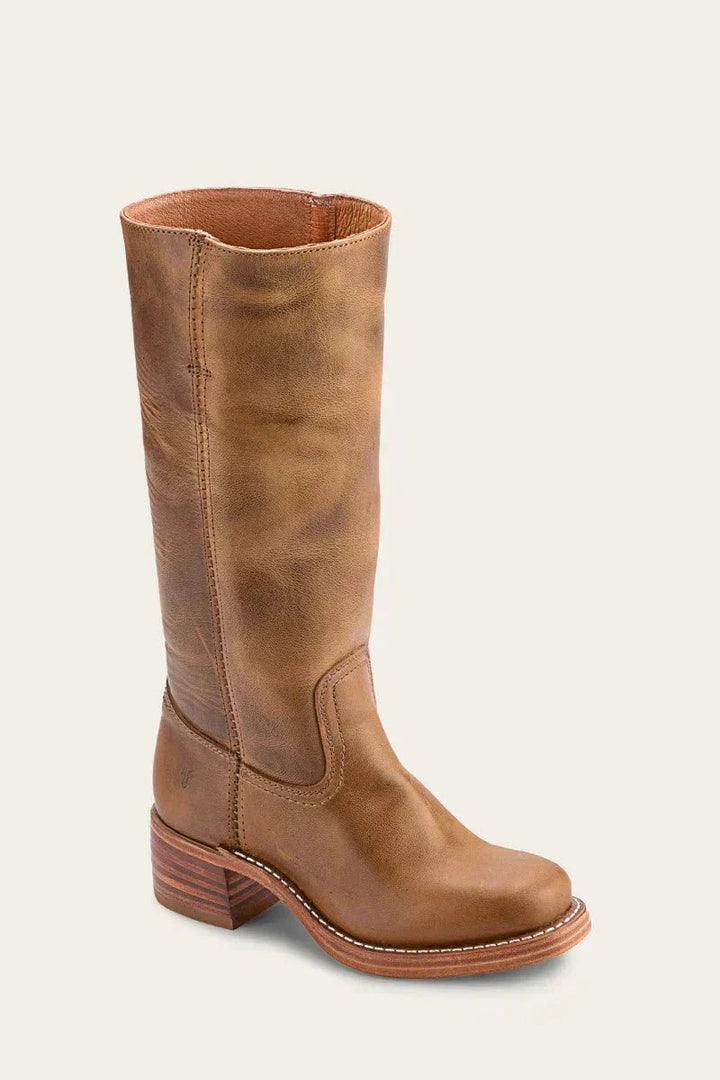 Damen Kniehöhe Leder Stiefel Blockabsatz