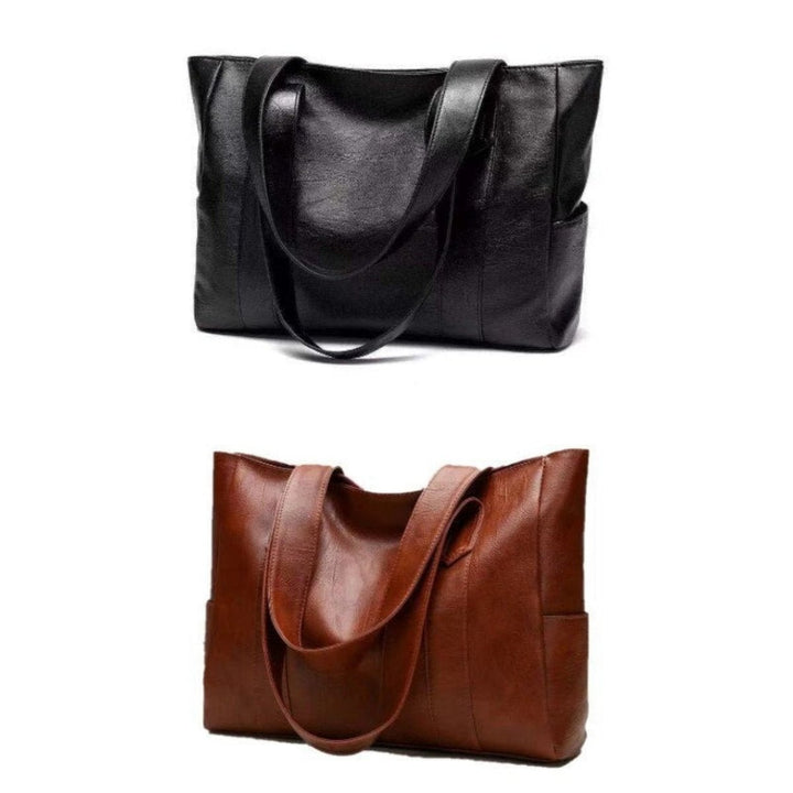 Damen Leder Tote Bag Große Kapazität Vintage Schultertasche