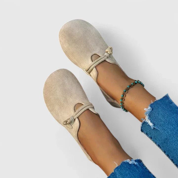 Damen Loafer Slip-On Seildetail Flach Runde Spitze