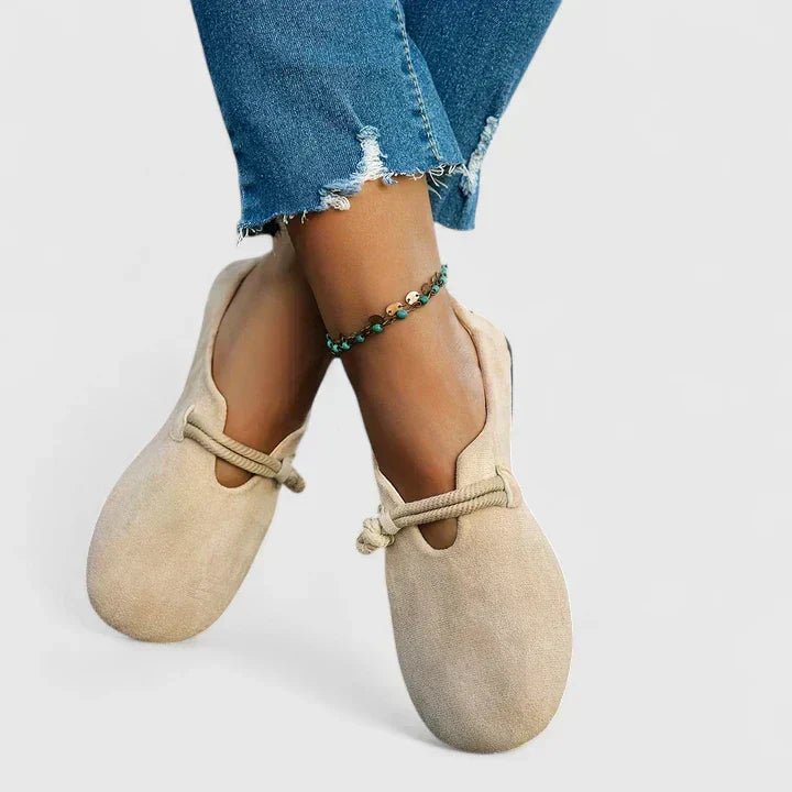 Damen Loafer Slip-On Seildetail Flach Runde Spitze