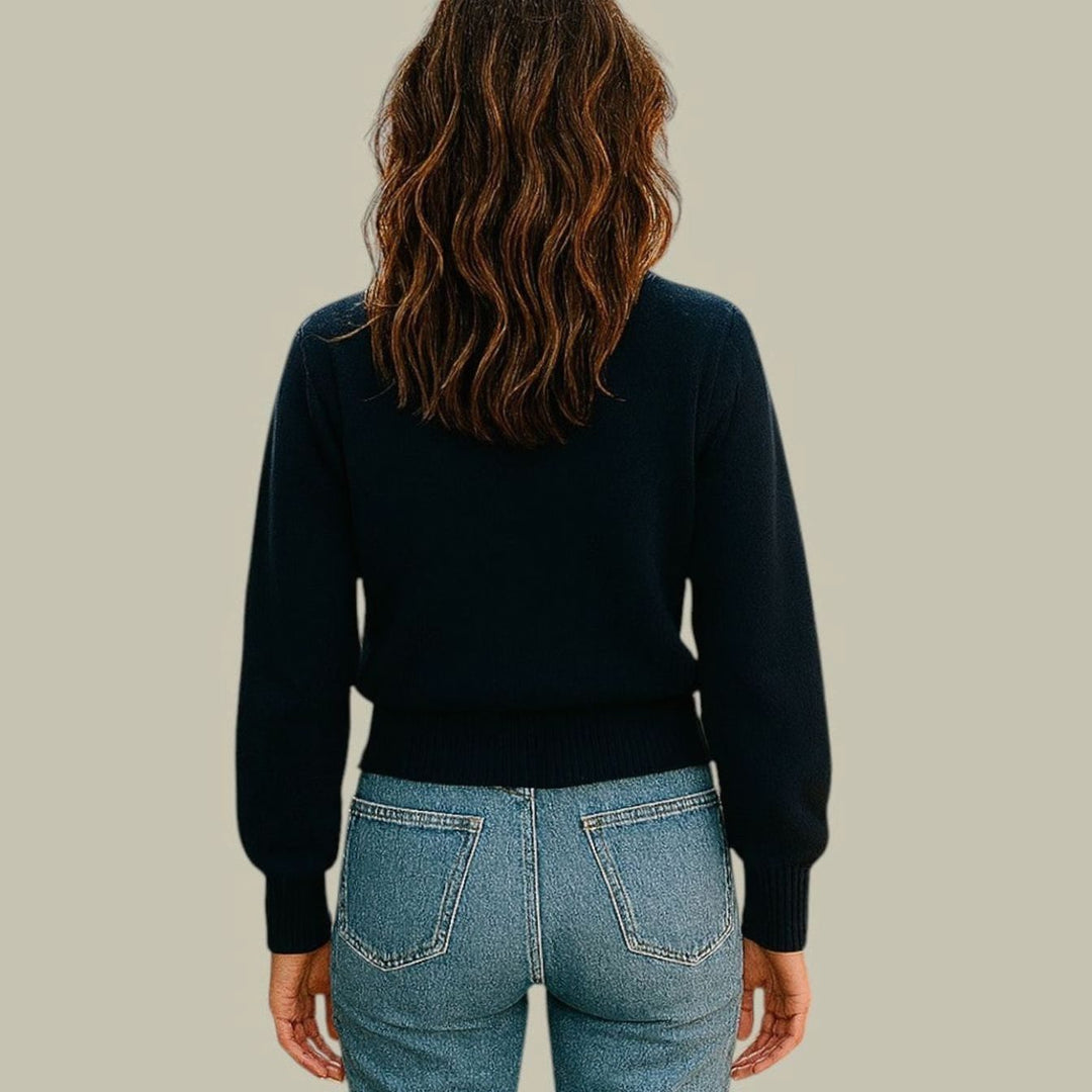Damen Merinowolle V-Ausschnitt Strickjacke mit Knöpfen