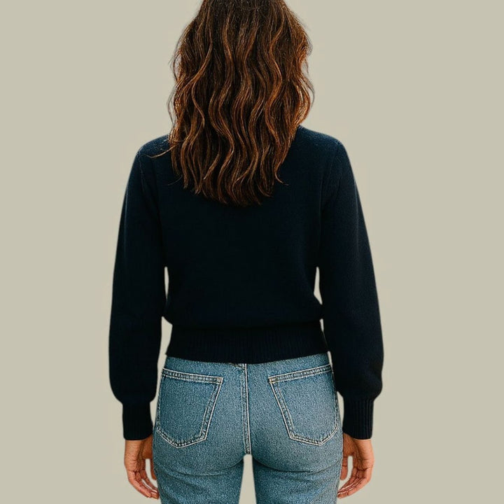 Damen Merinowolle V-Ausschnitt Strickjacke mit Knöpfen