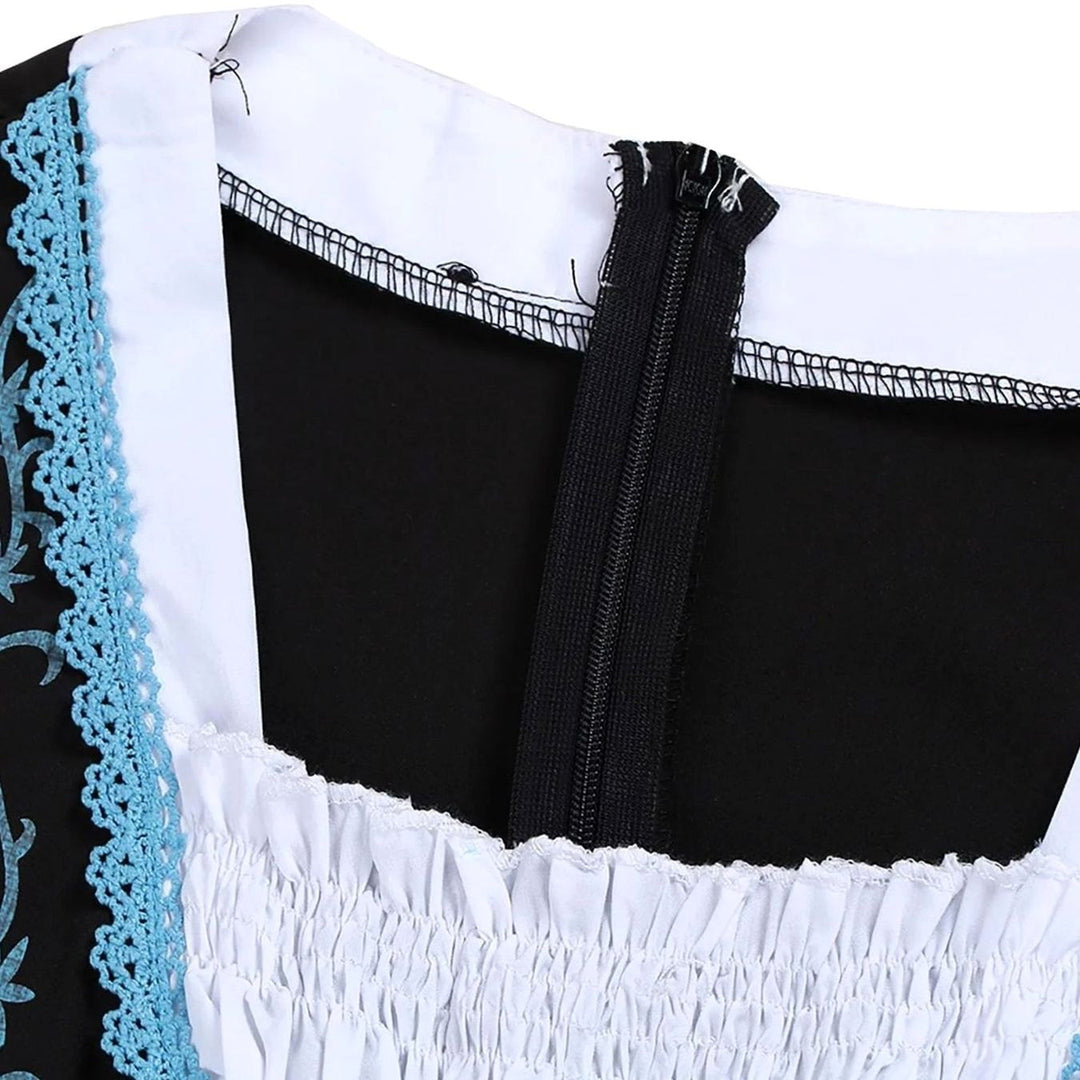 Damen Oktoberfest Dirndl Kleid mit Schürze und Schnürung