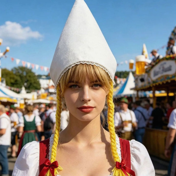 Damen Oktoberfest Dirndl-Set mit Spitzenbluse Mieder Schürze Trachtenkleid - Grün