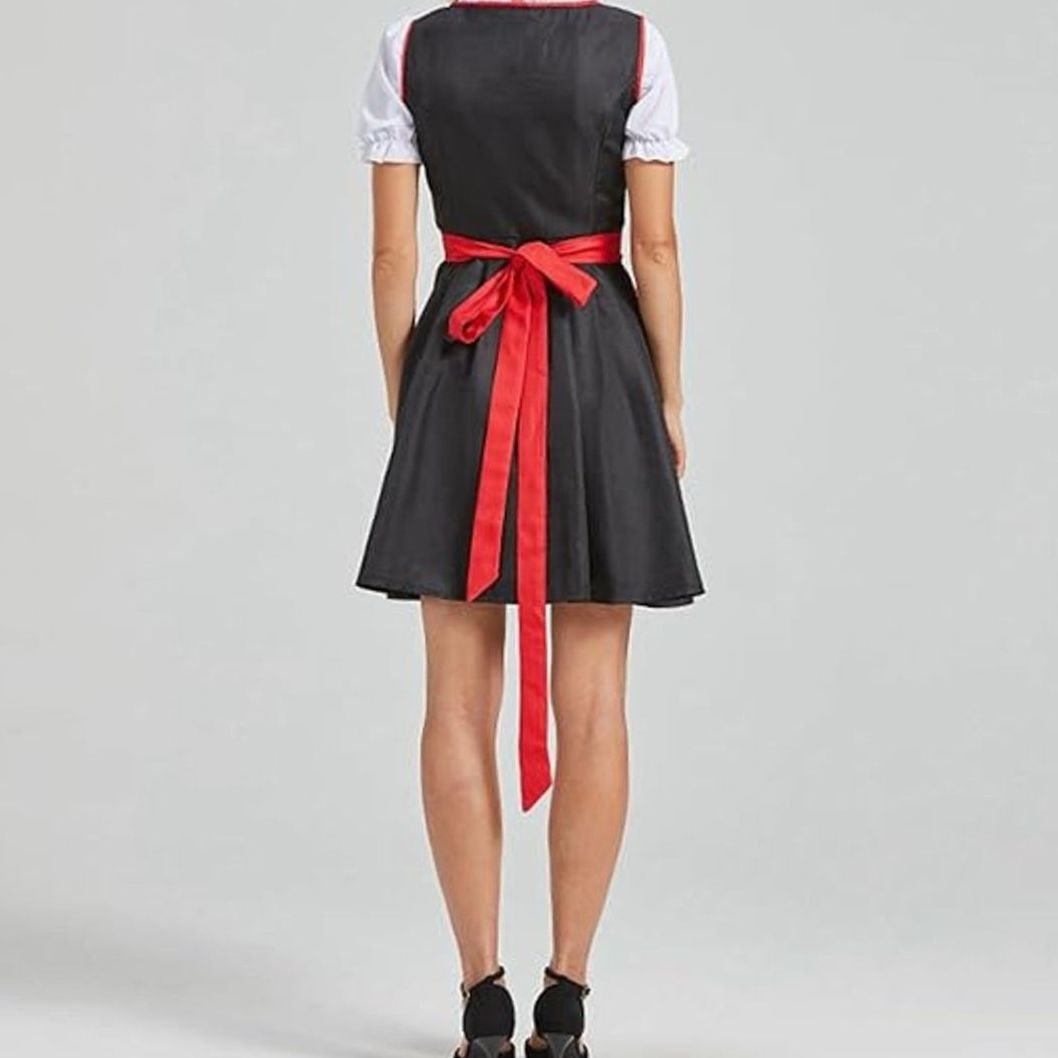 Damen Oktoberfest Dirndlkleid Traditionelles Trachtenkleid mit Schürze