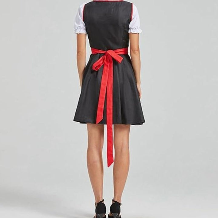 Damen Oktoberfest Dirndlkleid Traditionelles Trachtenkleid mit Schürze