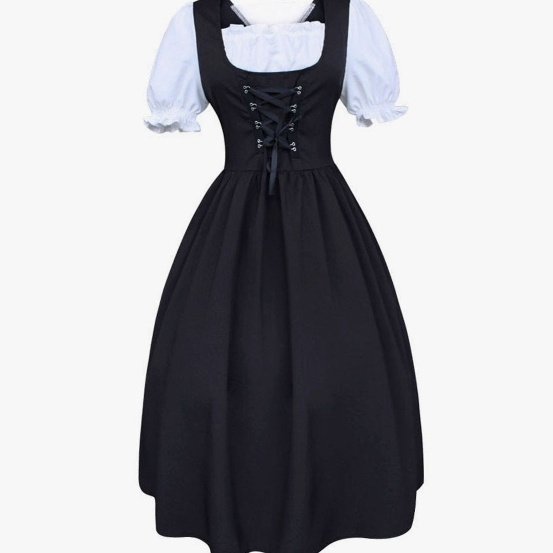 Damen Oktoberfest Dirndlkleid Traditionelles Trachtenkleid Schnürung