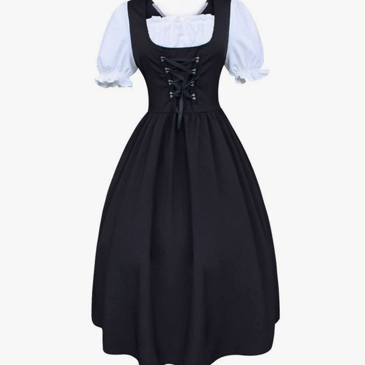 Damen Oktoberfest Dirndlkleid Traditionelles Trachtenkleid Schnürung