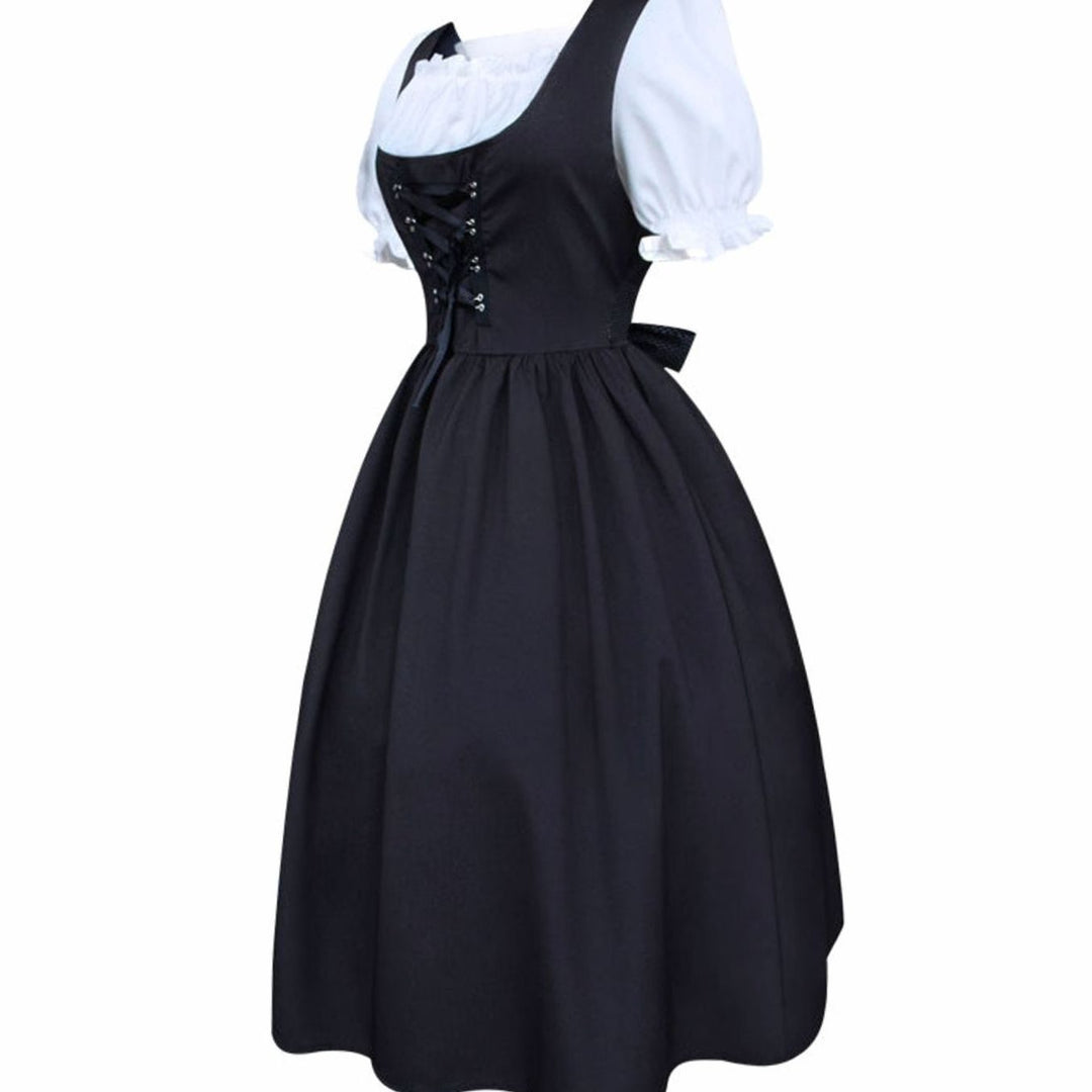 Damen Oktoberfest Dirndlkleid Traditionelles Trachtenkleid Schnürung