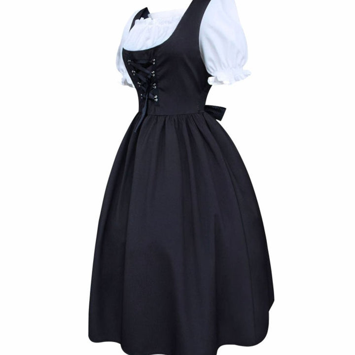 Damen Oktoberfest Dirndlkleid Traditionelles Trachtenkleid Schnürung