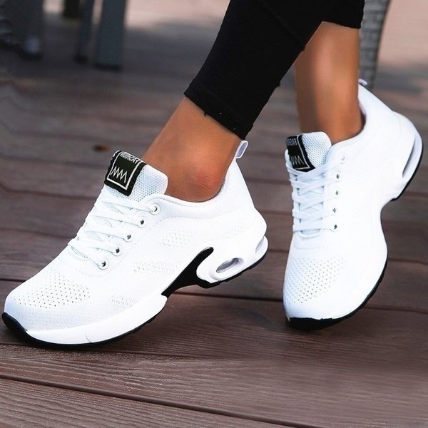 Damen Orthopädische Atmungsaktive Schnür-Sneaker - Wit