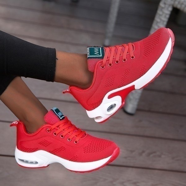 Damen Orthopädische Atmungsaktive Schnür-Sneaker - Rood