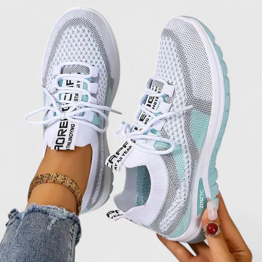 Damen Orthopädische Atmungsaktive Schnürsenkel-Lauf-Sneaker - Turquoise
