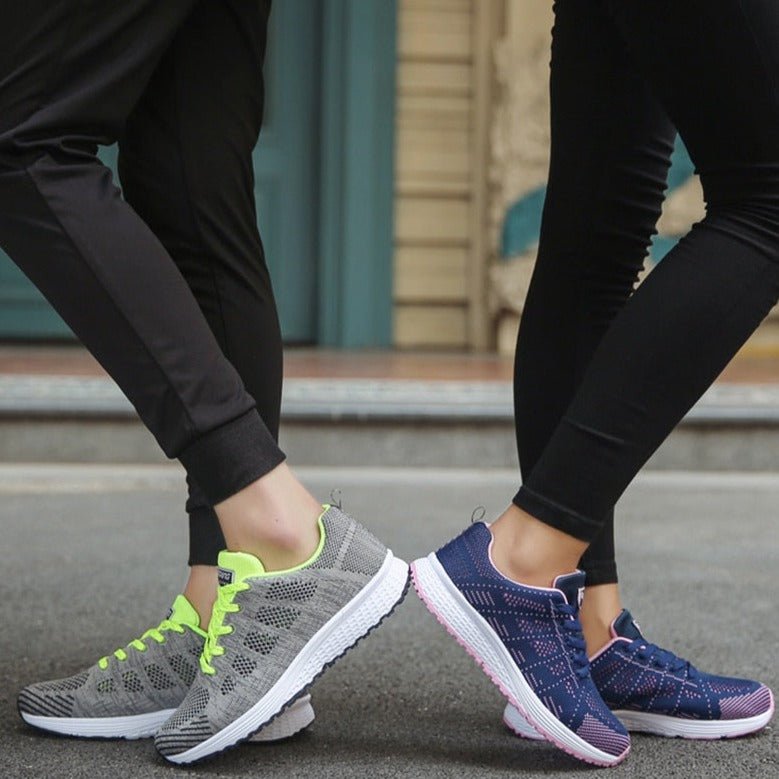 Damen Orthopädische Atmungsaktive Schnürsneaker mit Weiter Zehenbox