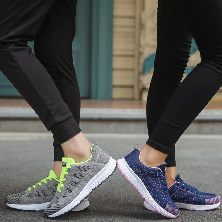 Damen Orthopädische Atmungsaktive Schnürsneaker mit Weiter Zehenbox