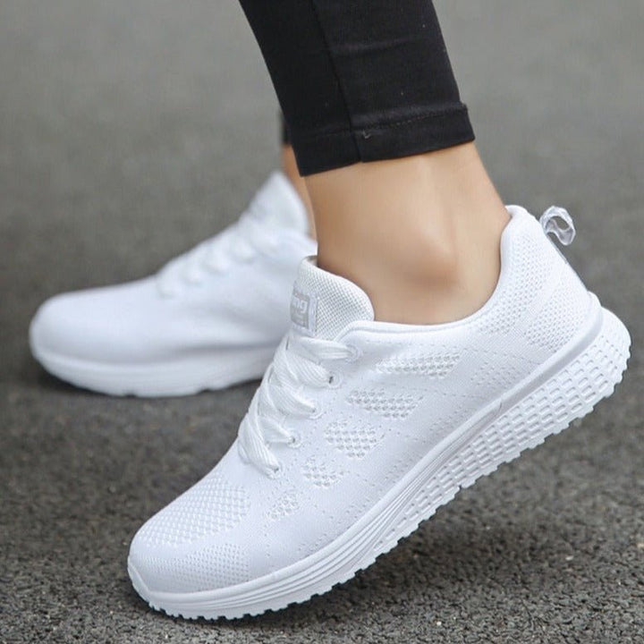 Damen Orthopädische Atmungsaktive Schnürsneaker mit Weiter Zehenbox