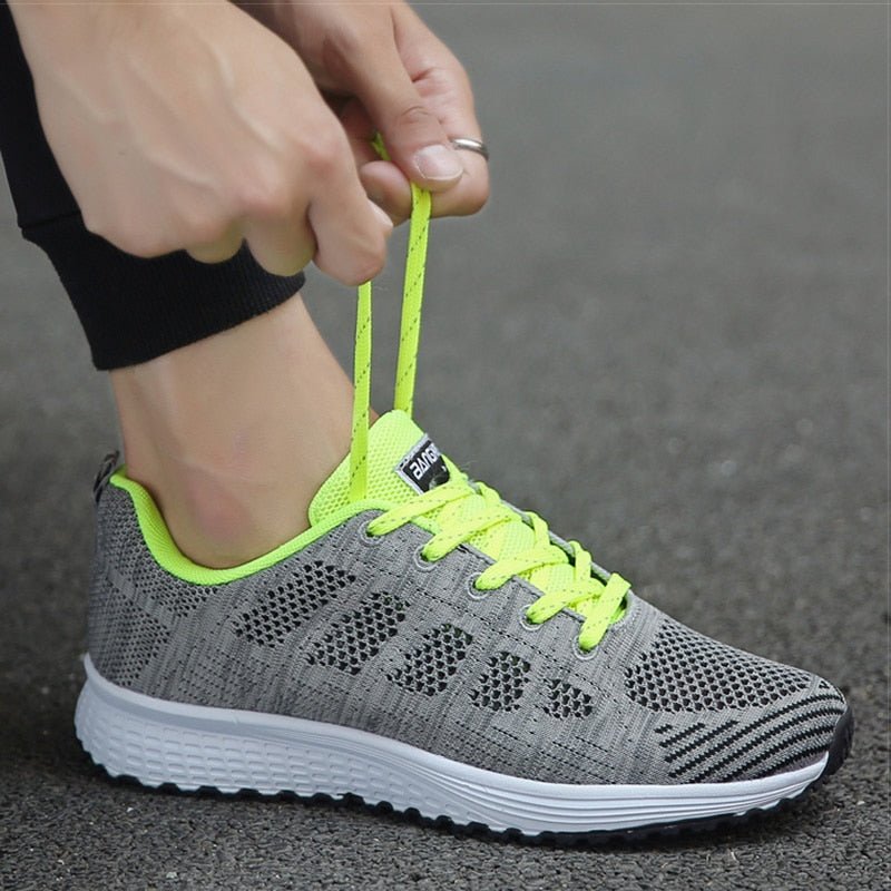 Damen Orthopädische Atmungsaktive Schnürsneaker mit Weiter Zehenbox