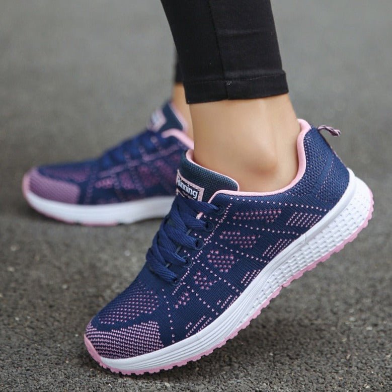 Damen Orthopädische Atmungsaktive Schnürsneaker mit Weiter Zehenbox