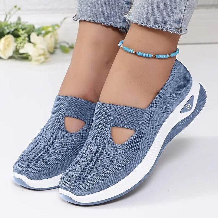 Damen Orthopädische Comfortable Sandals Slip-On Strickschuhe - Blau