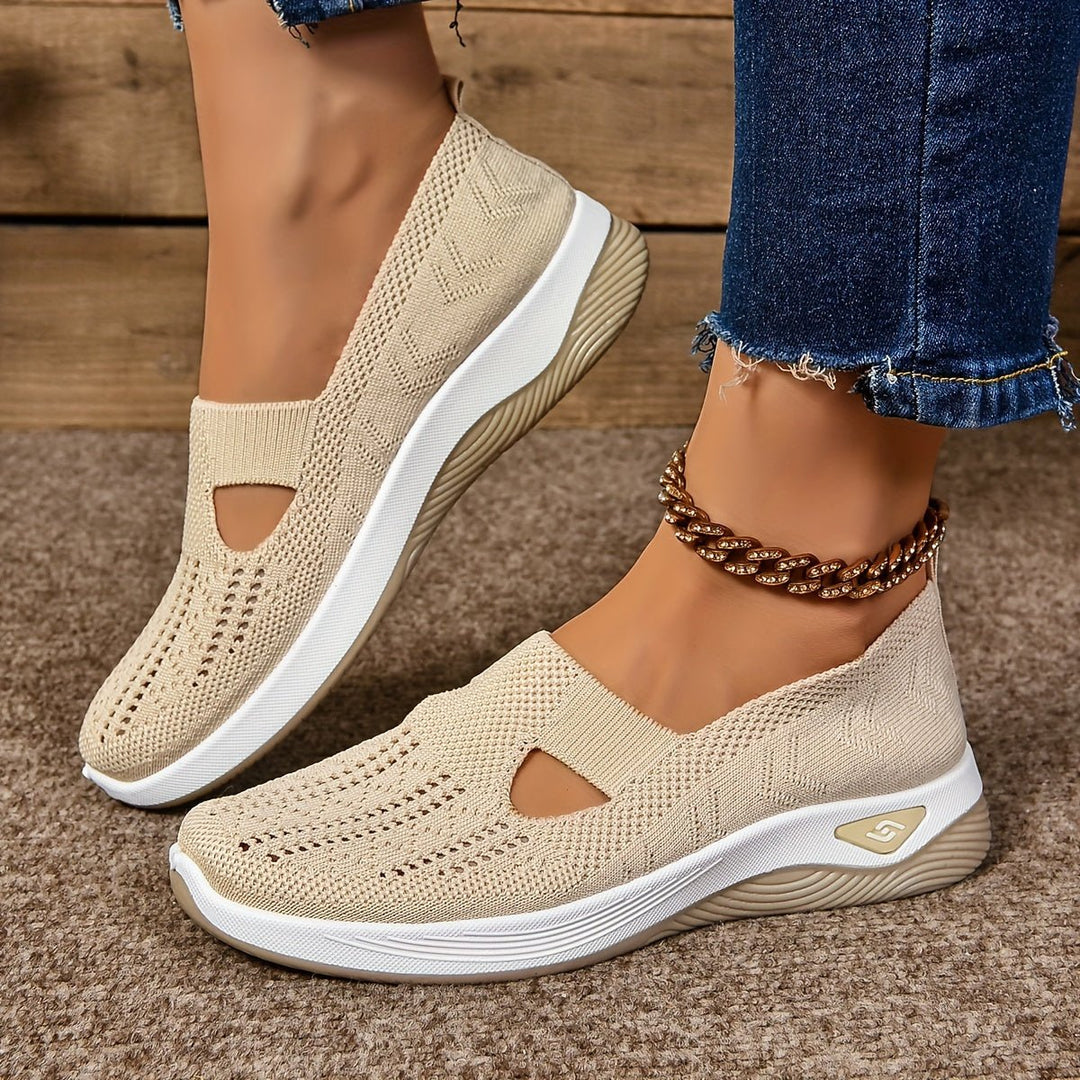 Damen Orthopädische Comfortable Sandals Slip-On Strickschuhe - Creme