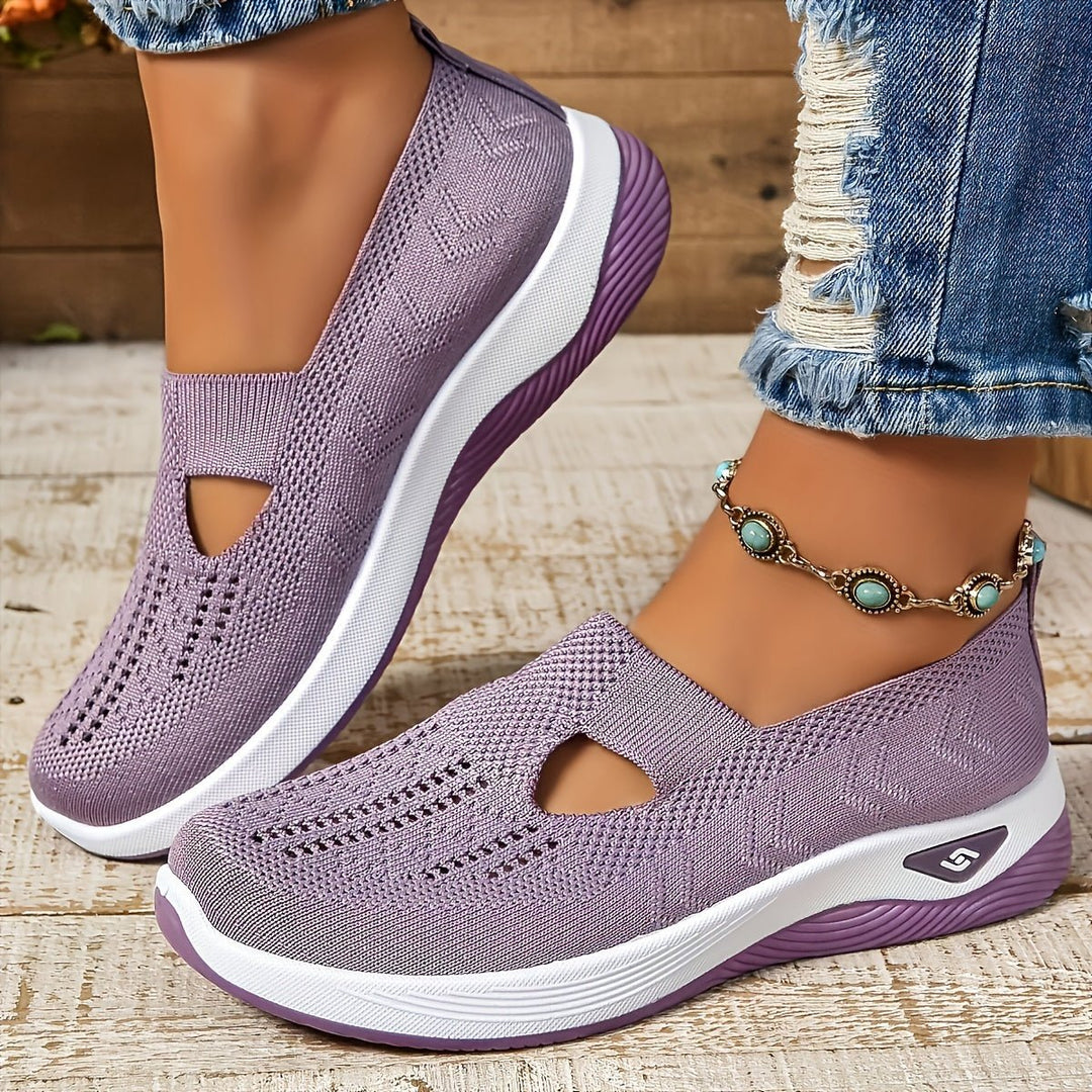 Damen Orthopädische Comfortable Sandals Slip-On Strickschuhe - Flieder