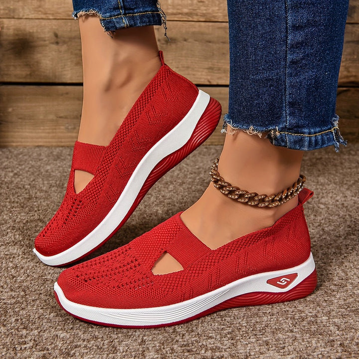 Damen Orthopädische Comfortable Sandals Slip-On Strickschuhe - Rot