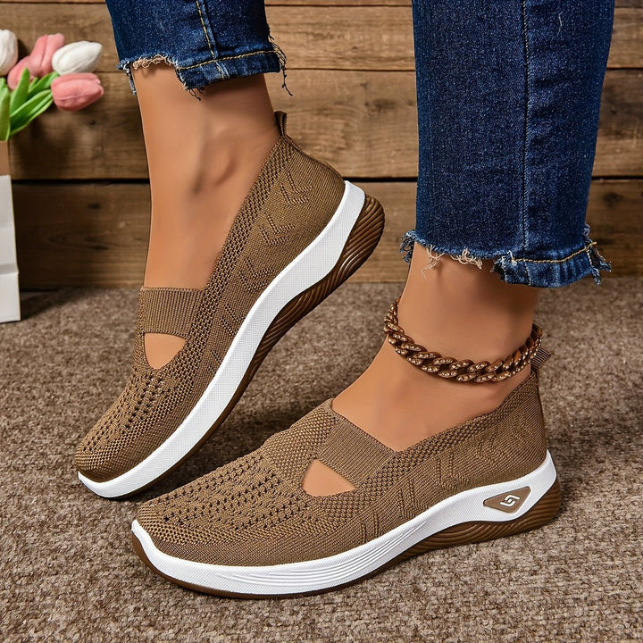 Damen Orthopädische Comfortable Sandals Slip-On Strickschuhe - Braun