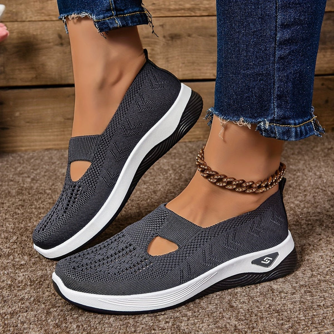 Damen Orthopädische Comfortable Sandals Slip-On Strickschuhe - Dunkelgrau