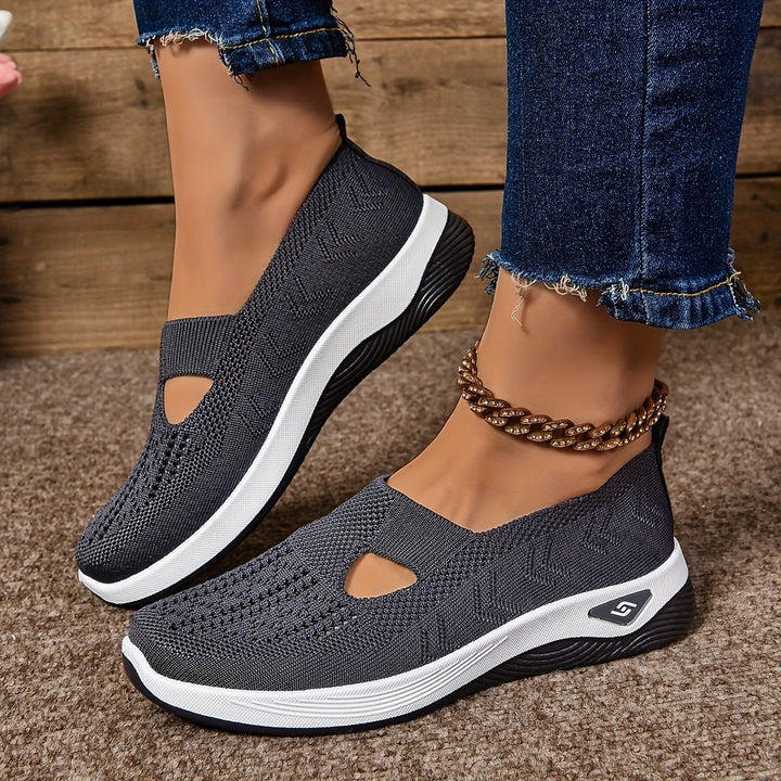 Damen Orthopädische Comfortable Sandals Slip-On Strickschuhe - Dunkelgrau
