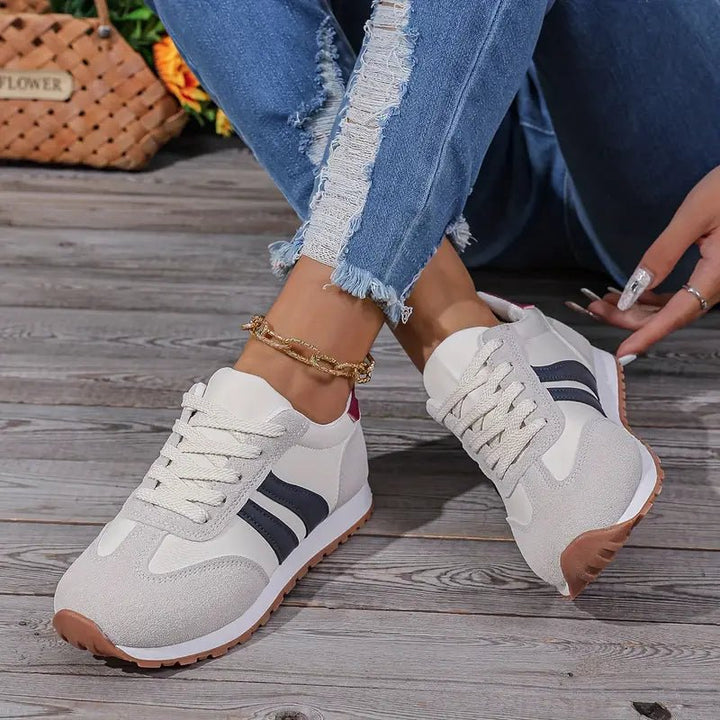 Damen Orthopädische Gepolsterte Schnür-Sneaker für den Alltag - Navy