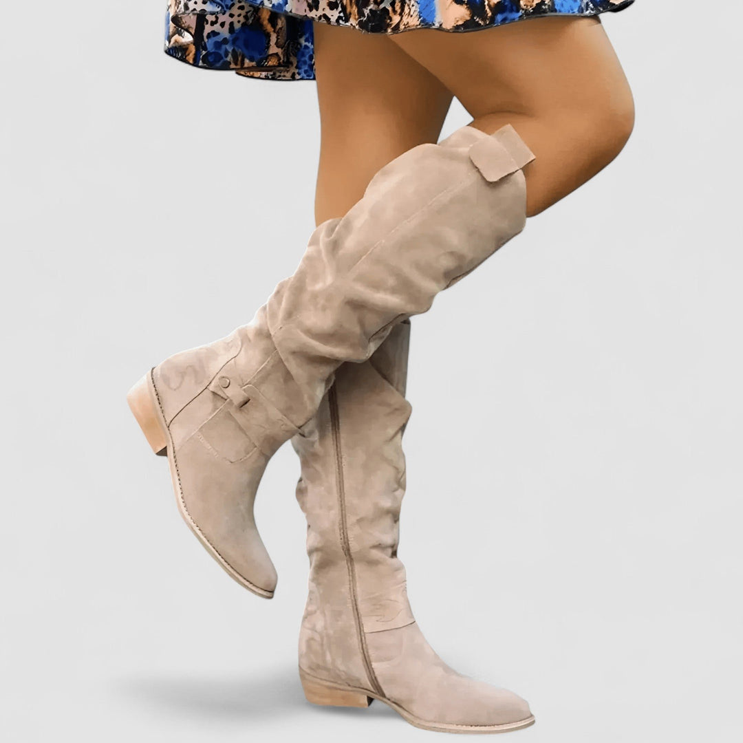 Damen Orthopädische Kniehohe Stiefel - Beige