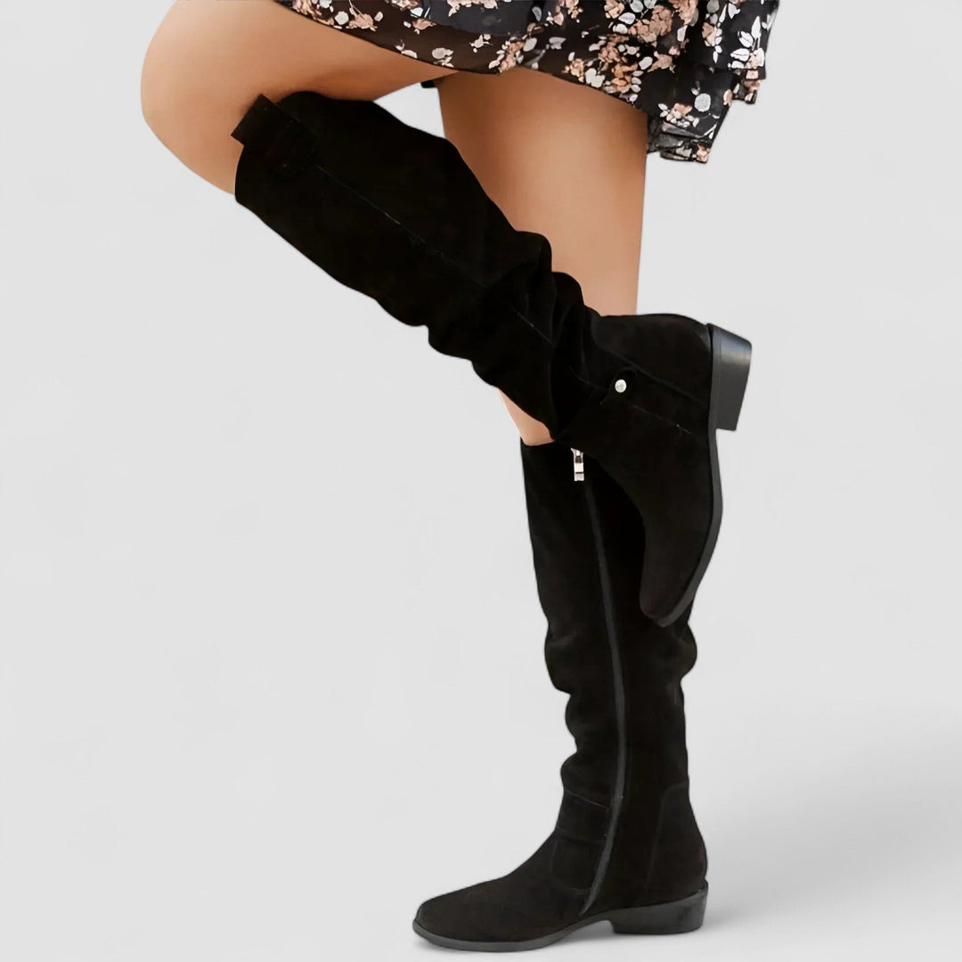 Damen Orthopädische Kniehohe Stiefel - Black