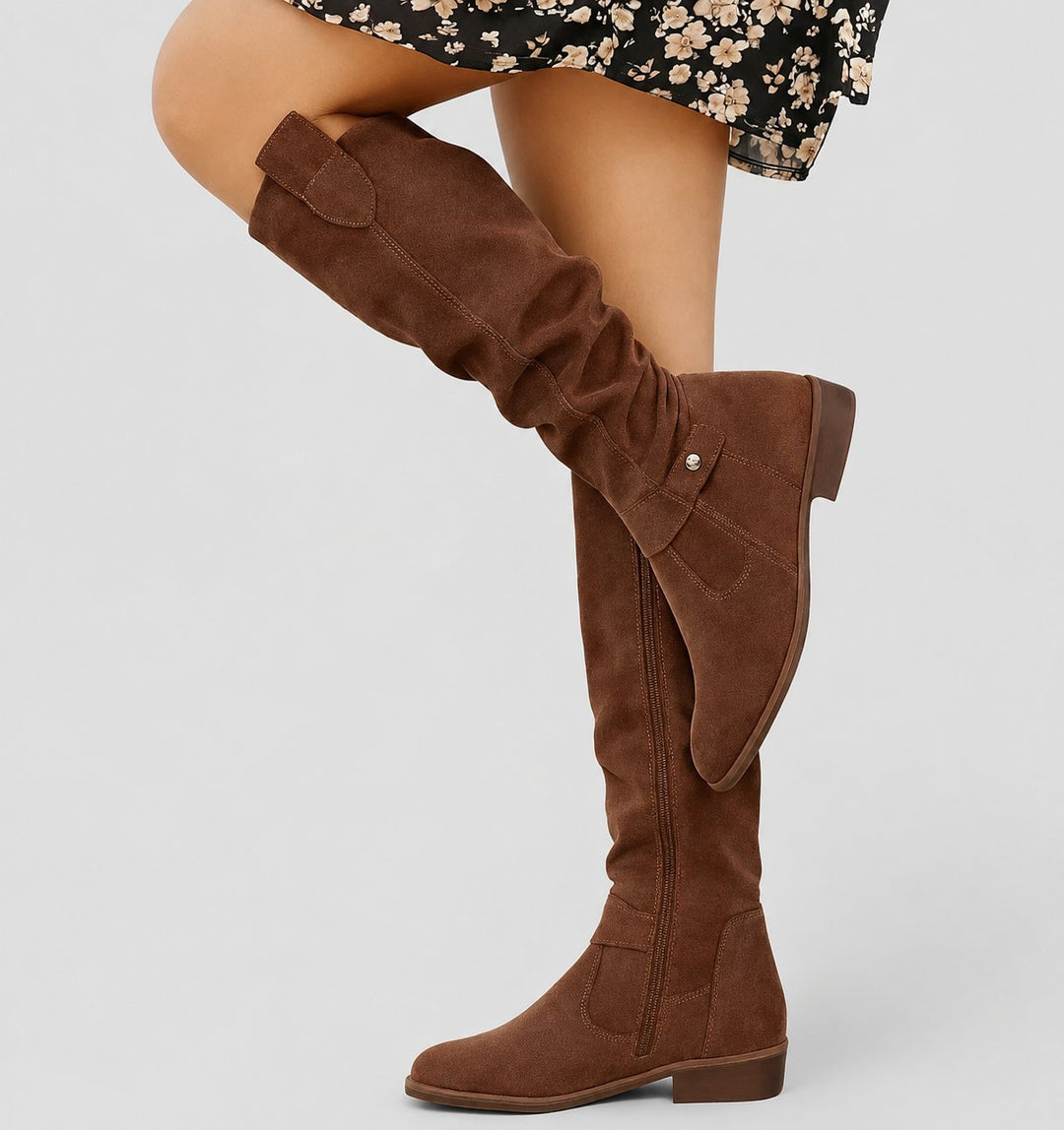 Damen Orthopädische Kniehohe Stiefel - Dark Brown