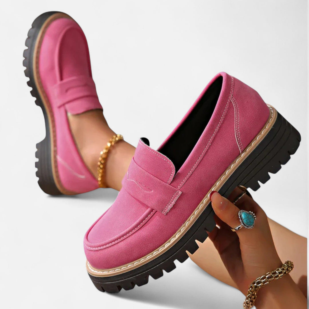 Damen Orthopädische Loafer Komfort Slip-On Schuhe - Pink