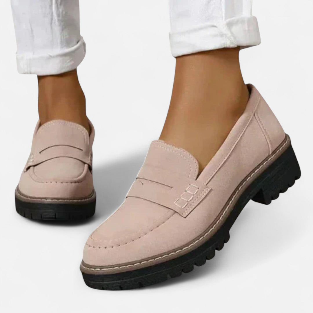 Damen Orthopädische Loafer Komfort Slip-On Schuhe - Khaki