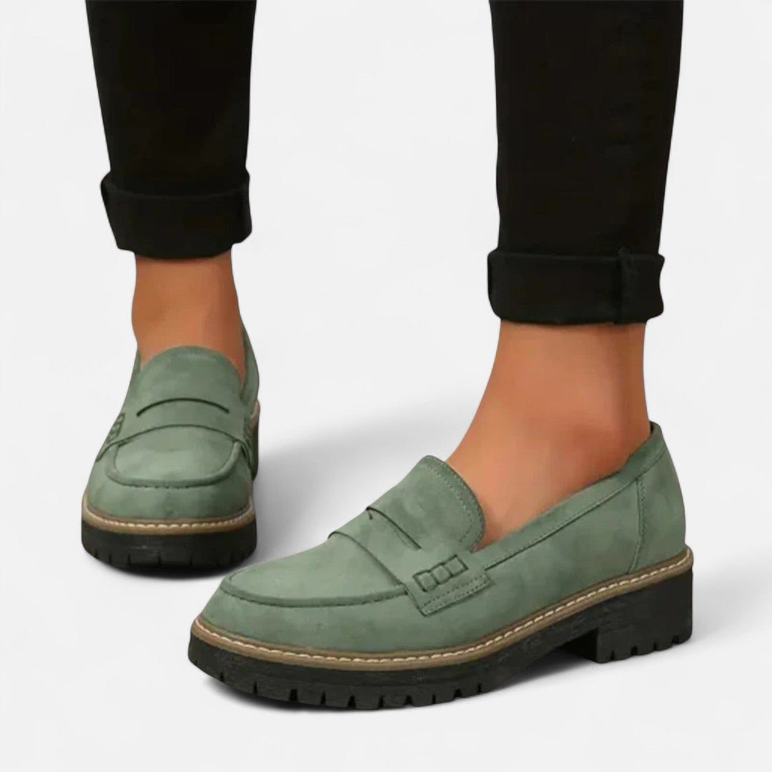 Damen Orthopädische Loafer Komfort Slip-On Schuhe - Green