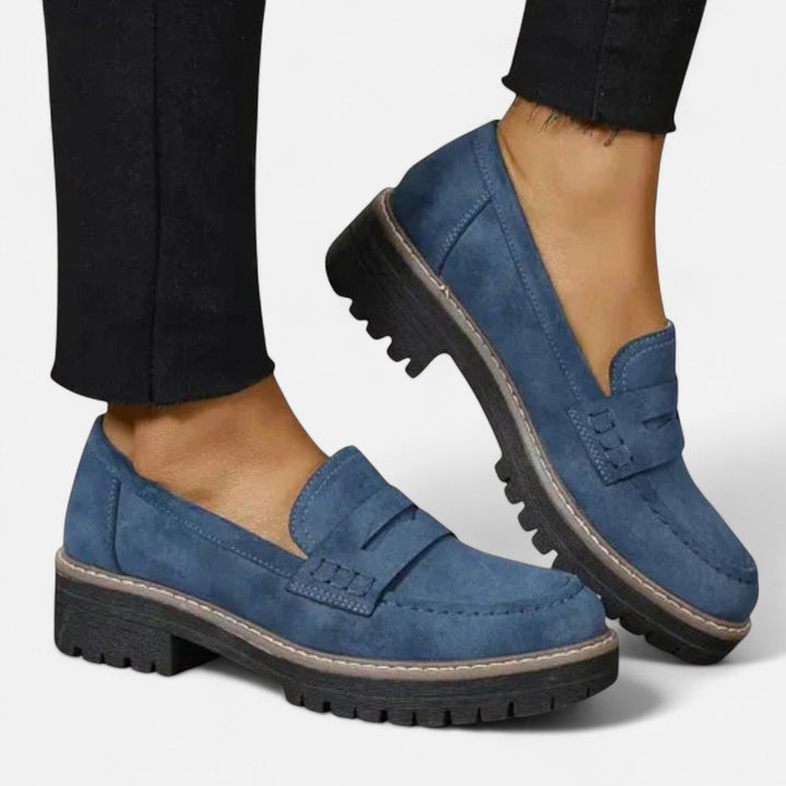 Damen Orthopädische Loafer Komfort Slip-On Schuhe - Blue